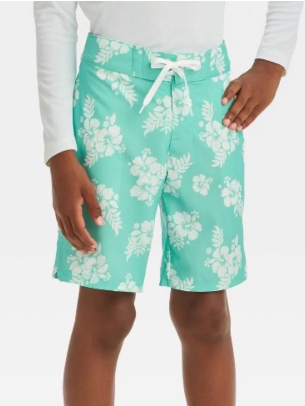 Art Class Boys' Floral Swim Shorts - Green
